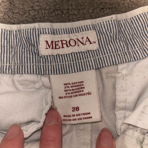 Merona Men's Flat Front Shorts Bundle- Navy and Cream size 28 - Picture 11 of 15